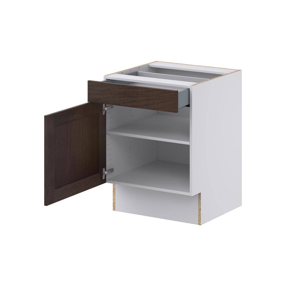 J COLLECTION Lincoln Chestnut Solid Wood Assembled 24 in. W x 32.5 in. H x 23.75 in. D Accessible ADA Base Cabinet with 1 Drawer