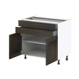 J COLLECTION Lincoln Chestnut Solid Wood Assembled Base Kitchen Cabinet with 2-5 in. Drawers (36 in. W x 34.5 in. H x 24 in. D)
