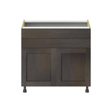 J COLLECTION Lincoln Chestnut Solid Wood Assembled Base Kitchen Cabinet for Cooktop with False Front 36 in.W x 34.5 in. H x 24 in. D