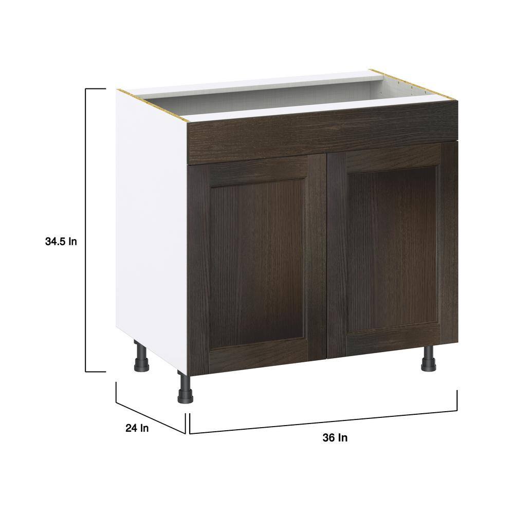 J COLLECTION Lincoln Chestnut Solid Wood Assembled Base Kitchen Cabinet for Cooktop with False Front 36 in.W x 34.5 in. H x 24 in. D