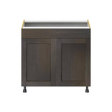 J COLLECTION Lincoln Chestnut Solid Wood Assembled Base Kitchen Cabinet for Cooktop with False Front 36 in.W x 34.5 in. H x 24 in. D