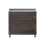 J COLLECTION Lincoln Chestnut Solid Wood Assembled Base Kitchen Cabinet for Cooktop with 2 Drawers (36 in.W x 34.5 in. H x 24 in. D)