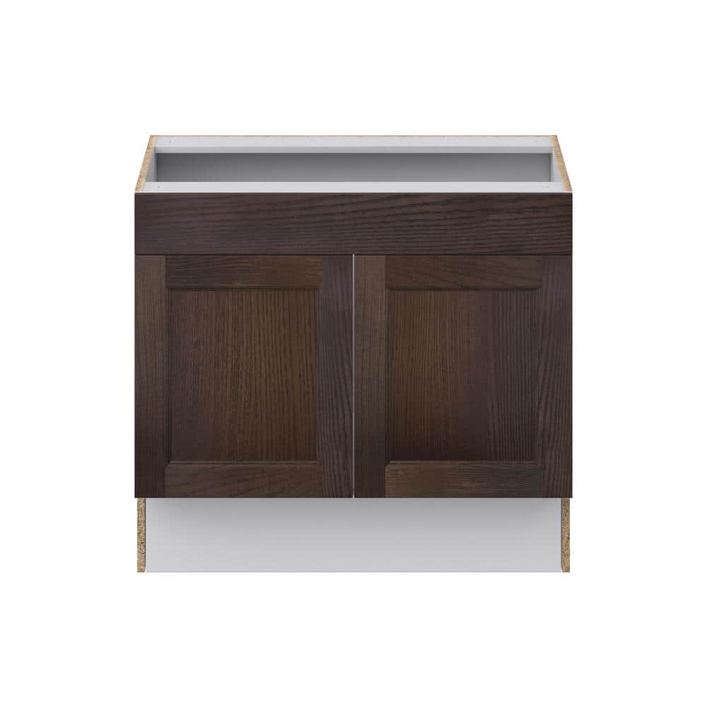 J COLLECTION Lincoln Chestnut Solid Wood Assembled 36 in. W x 32.5 in. H x 23.75 in. D ADA Sink Base With Removable Front Cabinet