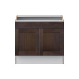 J COLLECTION Lincoln Chestnut Solid Wood Assembled 36 in. W x 32.5 in. H x 23.75 in. D ADA Sink Base With Removable Front Cabinet