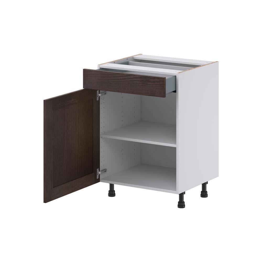 J COLLECTION Lincoln Chestnut Solid Wood Assembled 24 in. W x 34.5 in. H x 21 in. D Vanity Base Cabinet with 1 Drawer