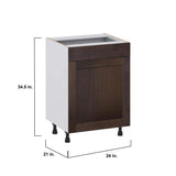 J COLLECTION Lincoln Chestnut Solid Wood Assembled 24 in. W x 34.5 in. H x 21 in. D Vanity Base Cabinet with 1 Drawer
