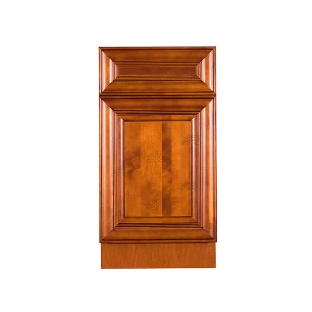 LIFEART CABINETRY Cambridge Assembled 12x34.5x24 in. Base Cabinet with 1 Door and 1 Drawer in Chestnut