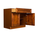 LIFEART CABINETRY Cambridge Assembled 36x34.5x24 in. Base Cabinet with 2 Doors and 1 Drawer in Chestnut