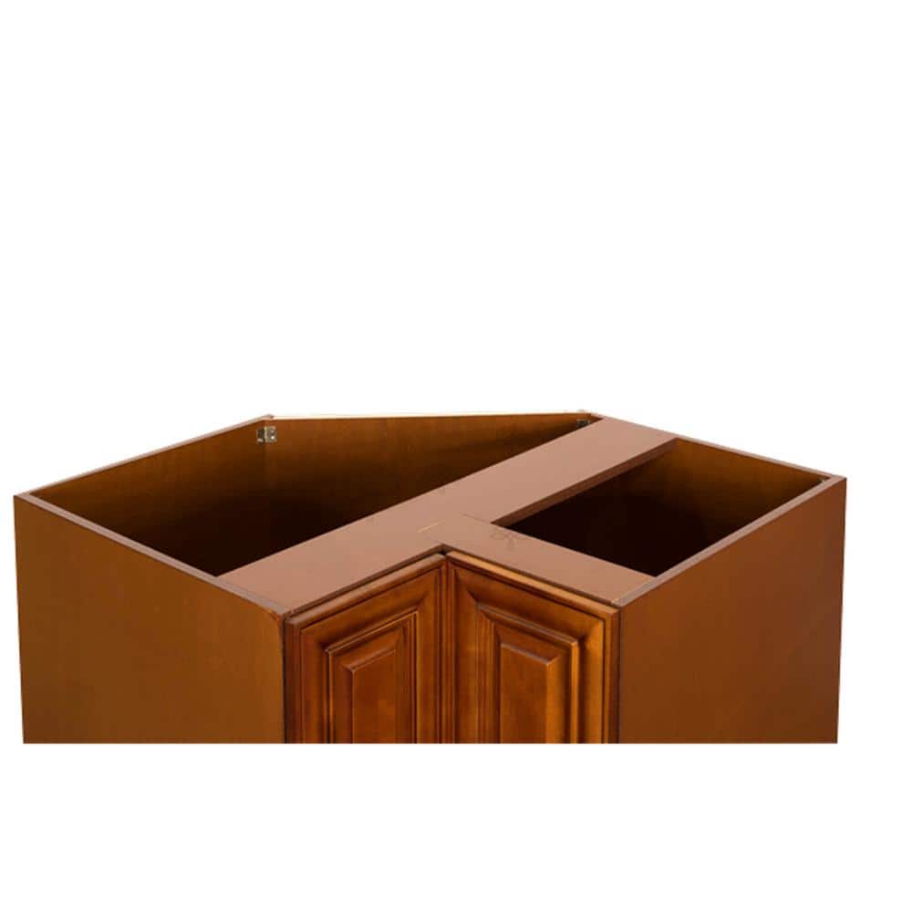 LIFEART CABINETRY Cambridge Assembled 33 in. x 34.5 in. x 24 in. Base Lazy Susan Cabinet in Chestnut
