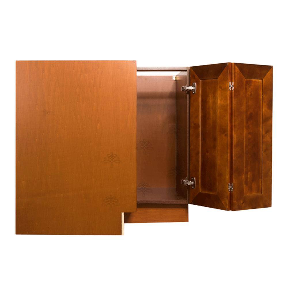 LIFEART CABINETRY Cambridge Assembled 33 in. x 34.5 in. x 24 in. Base Lazy Susan Cabinet in Chestnut