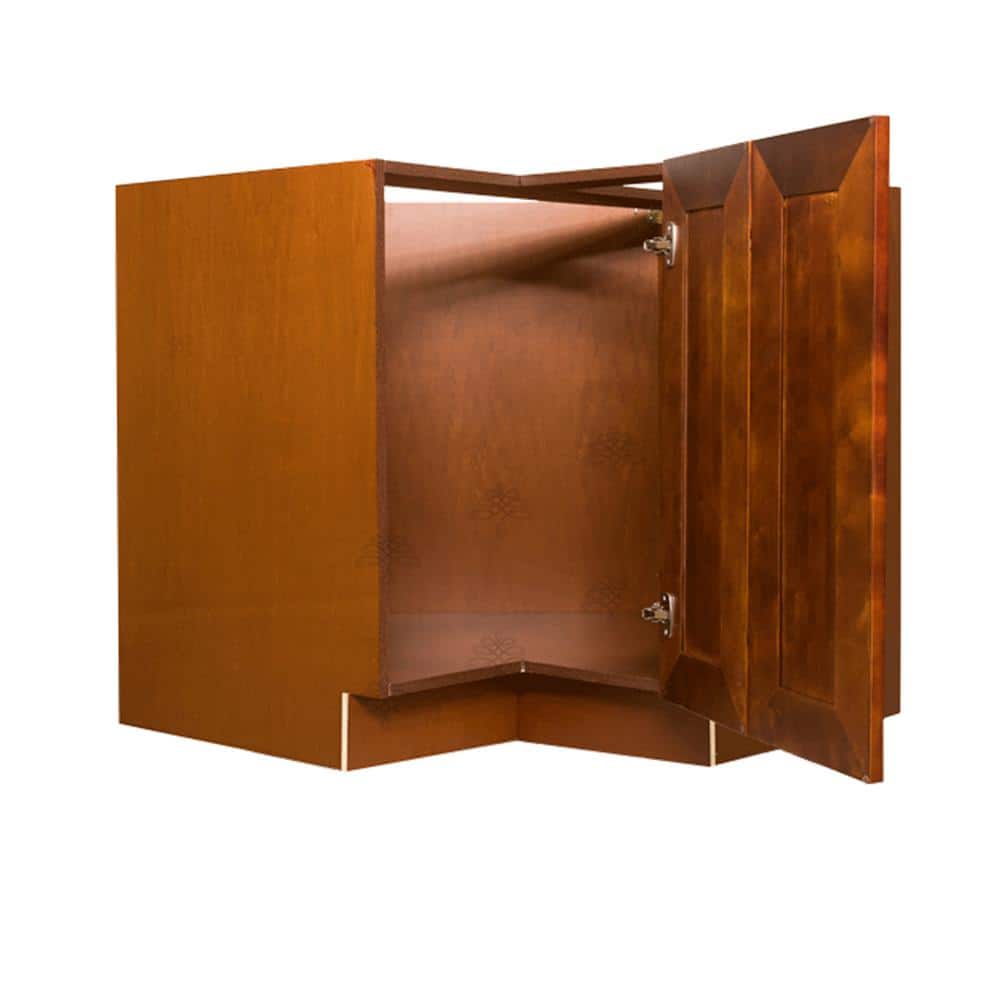 LIFEART CABINETRY Cambridge Assembled 36 in. x 34.5 in. x 24 in. Base Lazy Susan Cabinet in Chestnut