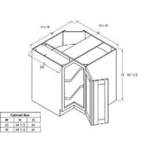 LIFEART CABINETRY Cambridge Assembled 36 in. x 34.5 in. x 24 in. Base Lazy Susan Cabinet in Chestnut