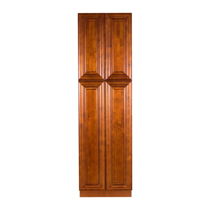 LIFEART CABINETRY Cambridge Assembled 24 in. x 90 in. x 24 in. Tall Pantry with 4 Doors in Chestnut