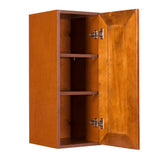 LIFEART CABINETRY Cambridge Assembled 21x36x12 in. Wall Cabinet with 1 Door 2 Shelves in Chestnut