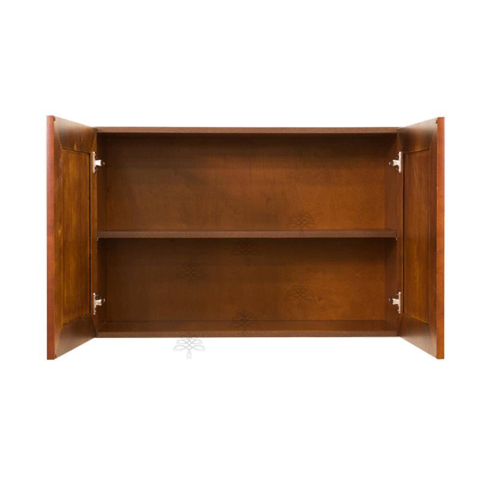 LIFEART CABINETRY Cambridge Assembled 30x24x12 in. Wall Cabinet with 2 Doors 1 Shelf in Chestnut