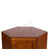 LIFEART CABINETRY Cambridge Assembled 24 in. x 30 in. x 12 in. Wall Diagonal Corner Cabinet with 1-Door 2-Shelves in Chestnut