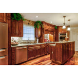 LIFEART CABINETRY Cambridge Assembled 24 in. x 36 in. x 12 in. Wall Diagonal Mullion-Door Cabinet with 1-Door 2-Shelves in Chestnut