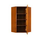 LIFEART CABINETRY Cambridge Assembled 24 in. x 42 in. x 12 in. Wall Diagonal Mullion-Door Cabinet with 1-Door 3-Shelves in Chestnut
