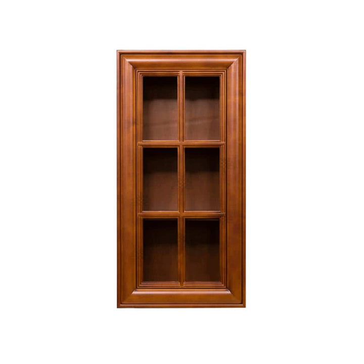 LIFEART CABINETRY Cambridge Assembled 12x30x12 in. Wall Mullion Door Cabinet with 1 Door 2 Shelves in Chestnut