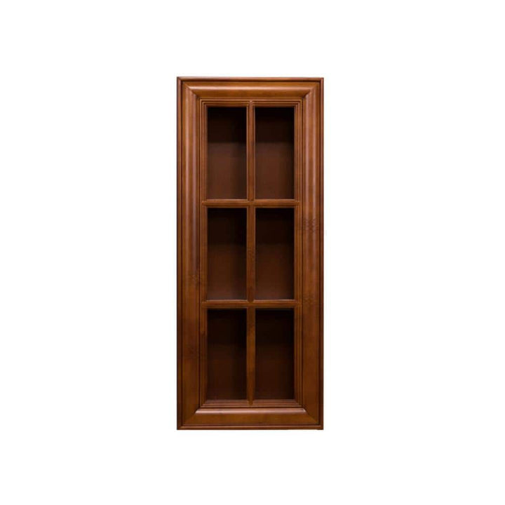 LIFEART CABINETRY Cambridge Assembled 12x36x12 in. Wall Mullion Door Cabinet with 1 Door 2 Shelves in Chestnut