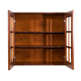 LIFEART CABINETRY Cambridge Assembled 27x30x12 in. Wall Mullion Door Cabinet with 2 Doors 2 Shelves in Chestnut