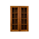 LIFEART CABINETRY Cambridge Assembled 27x42x12 in. Wall Mullion Door Cabinet with 2 Doors 3 Shelves in Chestnut