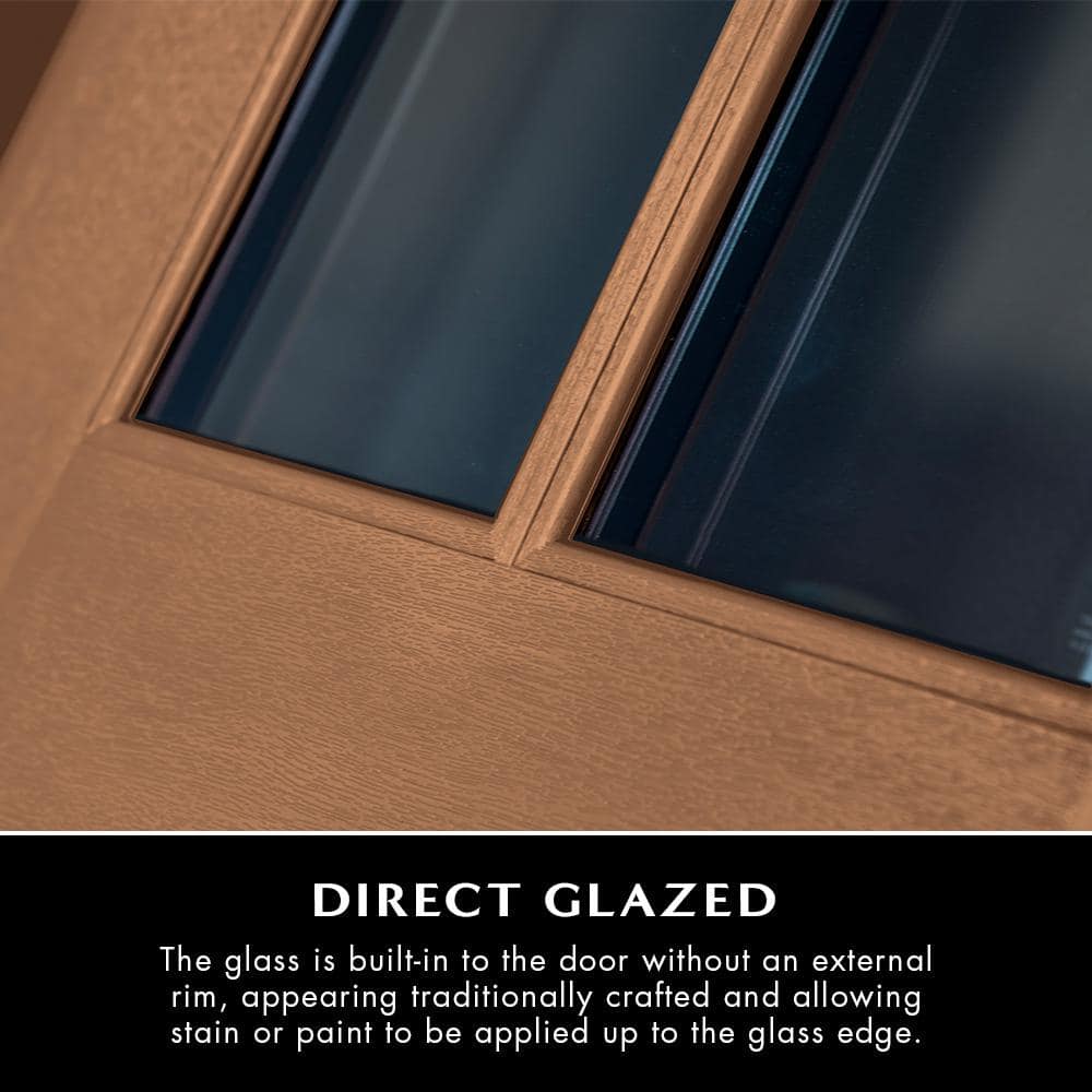 Steves & Sons Regency 36 in. x 80 in. 3/4-6 Lite Clear Glass RHIS Chestnut Stain Mahogany Fiberglass Prehung Front Door