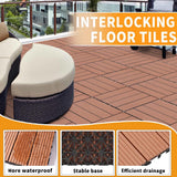 WRIGHTMASTER 0.98ft. x 0.98ft. Quick Deck Wood & Plastic Composite Interlocking Deck Tile in Chestnut (19 sq. ft. per Box)
