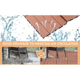 WRIGHTMASTER 0.98ft. x 0.98ft. Quick Deck Wood & Plastic Composite Interlocking Deck Tile in Chestnut (19 sq. ft. per Box)