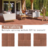 WRIGHTMASTER 0.98ft. x 0.98ft. Quick Deck Wood & Plastic Composite Interlocking Deck Tile in Chestnut (19 sq. ft. per Box)