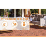 WRIGHTMASTER 0.98ft. x 0.98ft. Quick Deck Wood & Plastic Composite Interlocking Deck Tile in Chestnut (19 sq. ft. per Box)