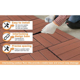 WRIGHTMASTER 0.98 ft. x 0.98 ft. Quick Deck PVC Plastic Interlocking Deck Tile in Chestnut (42 sq. ft. Per Box)