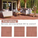 WRIGHTMASTER 0.98 ft. x 0.98 ft. Quick Deck PVC Plastic Interlocking Deck Tile in Chestnut (42 sq. ft. Per Box)