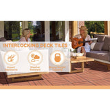 WRIGHTMASTER 0.98 ft. x 0.98 ft. Quick Deck PVC Plastic Interlocking Deck Tile in Chestnut (42 sq. ft. Per Box)