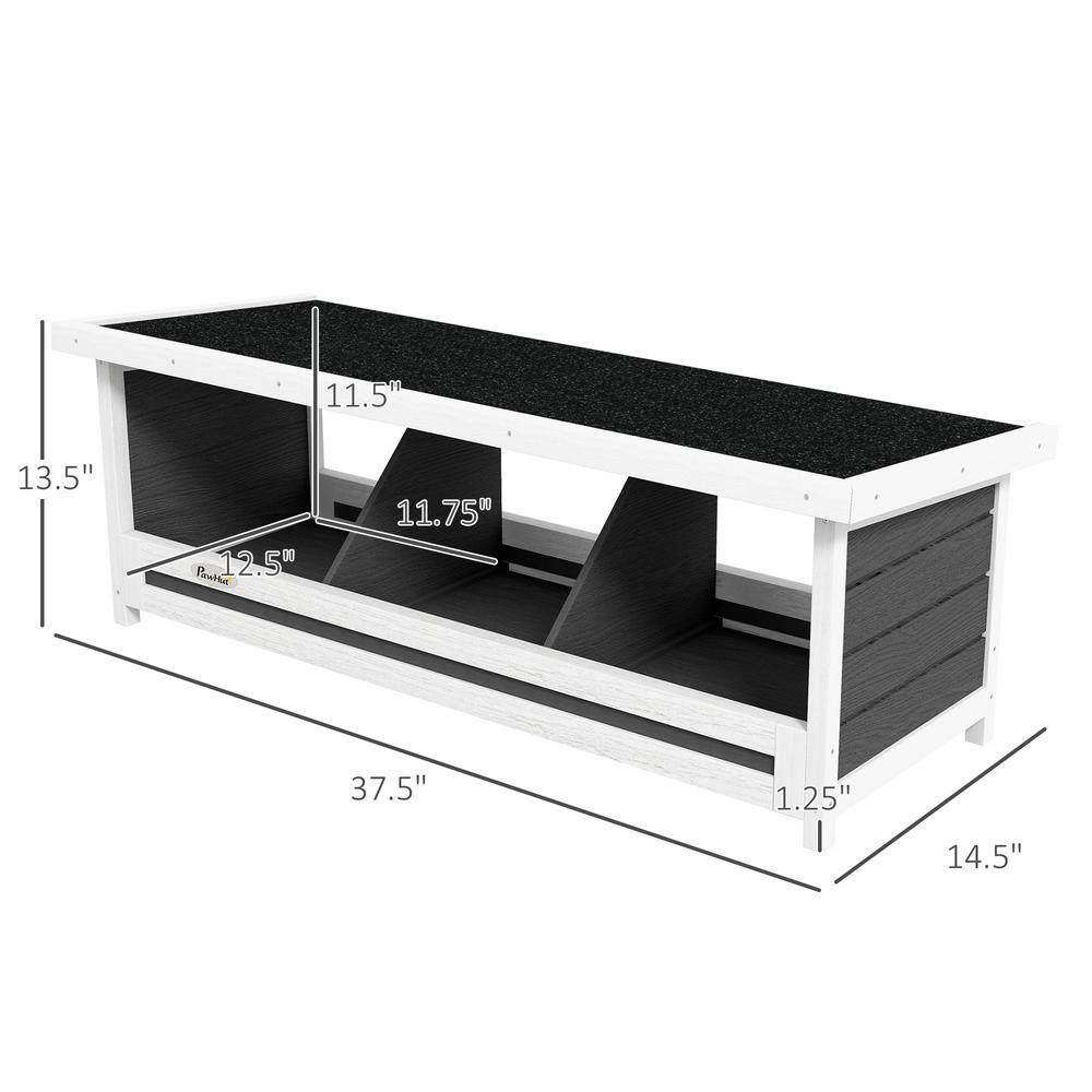 Wood Chicken Nesting Box, 3 Hole Chicken Boxes Laying Eggs Equipment with Asphalt Roof, Fits Up to 3-Hens, Gray