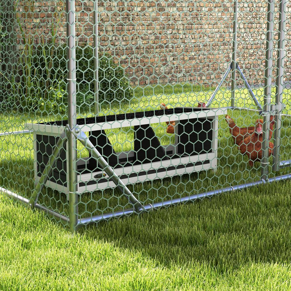 Wood Chicken Nesting Box, 3 Hole Chicken Boxes Laying Eggs Equipment with Asphalt Roof, Fits Up to 3-Hens, Gray