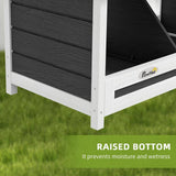 Wood Chicken Nesting Box, 3 Hole Chicken Boxes Laying Eggs Equipment with Asphalt Roof, Fits Up to 3-Hens, Gray