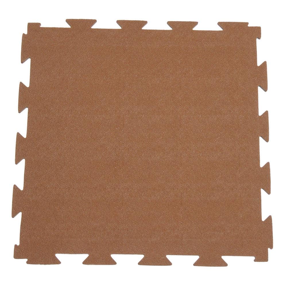 Rubber-Cal Terra-Flex 1/4 in. x 24 in. x 24 in. Chocolate Interlocking Rubber Mat (5-Pack, 20 sq. ft.)