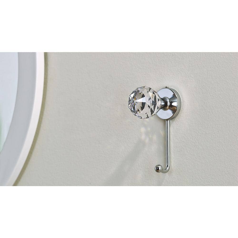 Richelieu 4-1/16 in. (103 mm) Crystal and Chrome Decorative Wall Hook