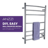 ANZZI Gown 7-Bar Electric Towel Warmer in Polished Chrome, 31.5 x 23.6 in