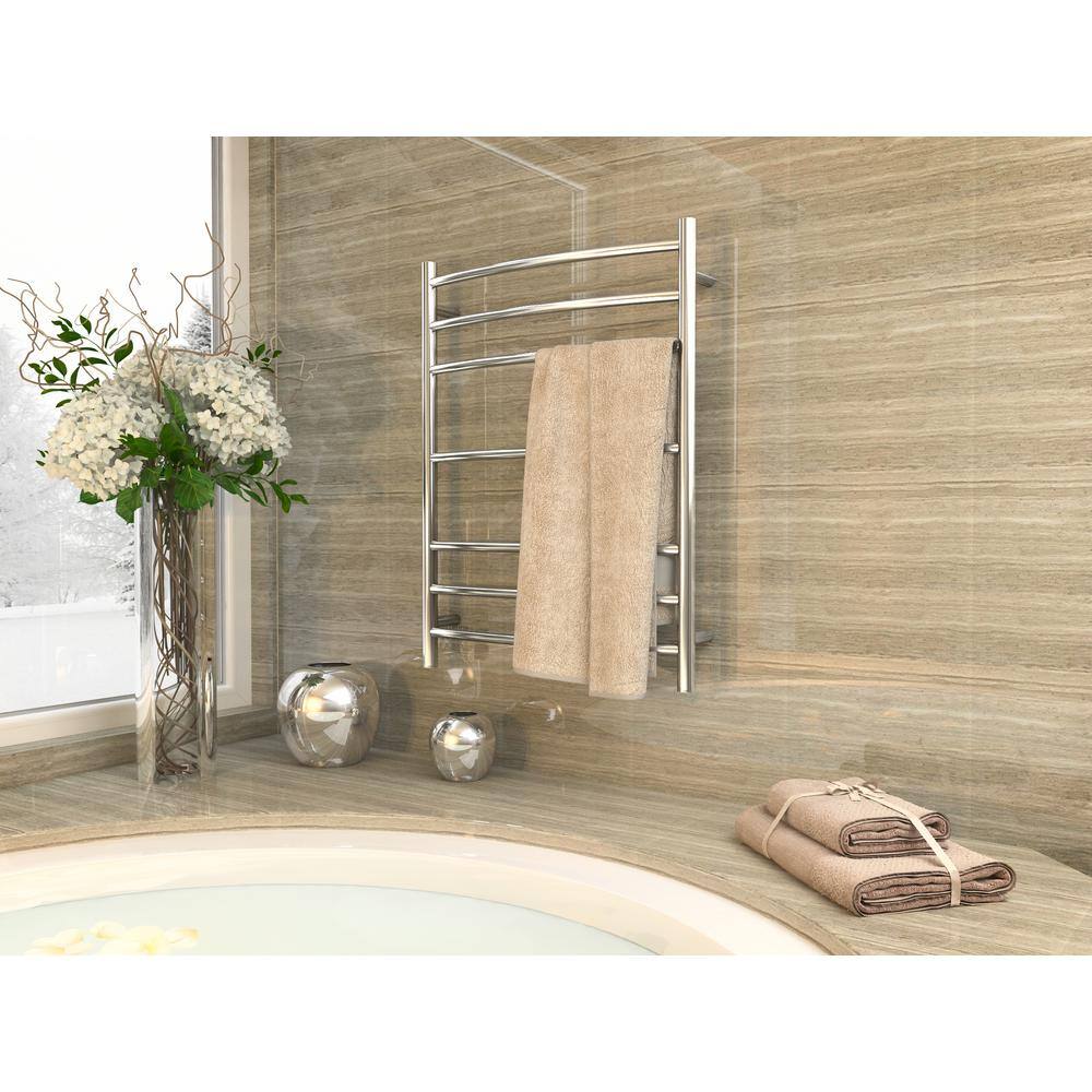 ANZZI Gown 7-Bar Electric Towel Warmer in Polished Chrome, 31.5 x 23.6 in