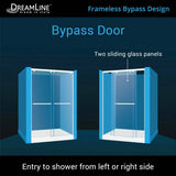 Charisma 36 in. x 60 in. x 78.75 in. Semi-Frameless Sliding Shower Door in Chrome with Center Drain White Acrylic Base