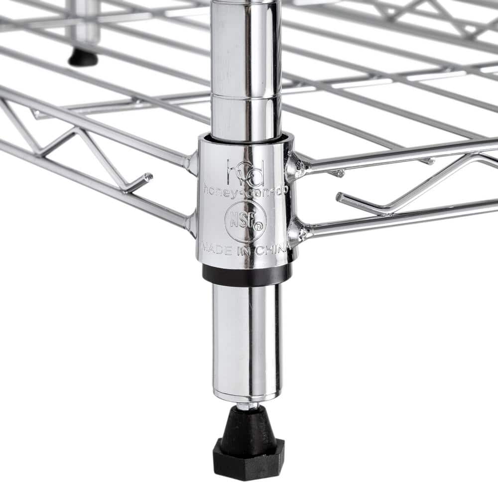 Honey Can Do Steel 20 in. W x 72 in. H x 10 in. D 6-Tier L Corner Space Saving Garage Storage Shelving Unit, Chrome