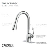 Glacier Bay Clare Single Handle Pull Down Utility Faucet in Chrome
