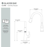 Glacier Bay Clare Single Handle Pull Down Utility Faucet in Chrome