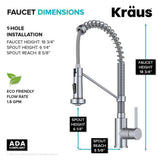 KRAUS Bolden Single-Handle Pull-Down Sprayer Kitchen Faucet with Dual Function Spray Head in Chrome