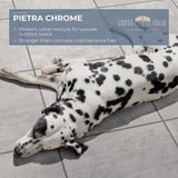 Pietra Chrome 24 in. x 24 in. x 0.75 in. Concrete-Look Porcelain Paver for Outdoor Spaces