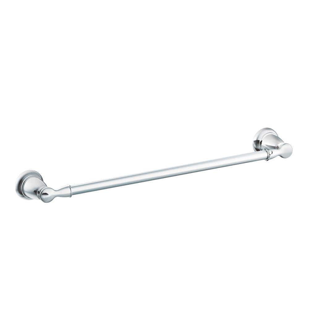 MOEN Banbury 4-Piece Bath Hardware Set with 24 in. Towel Bar, Paper Holder, Towel Ring, and Robe Hook in Chrome