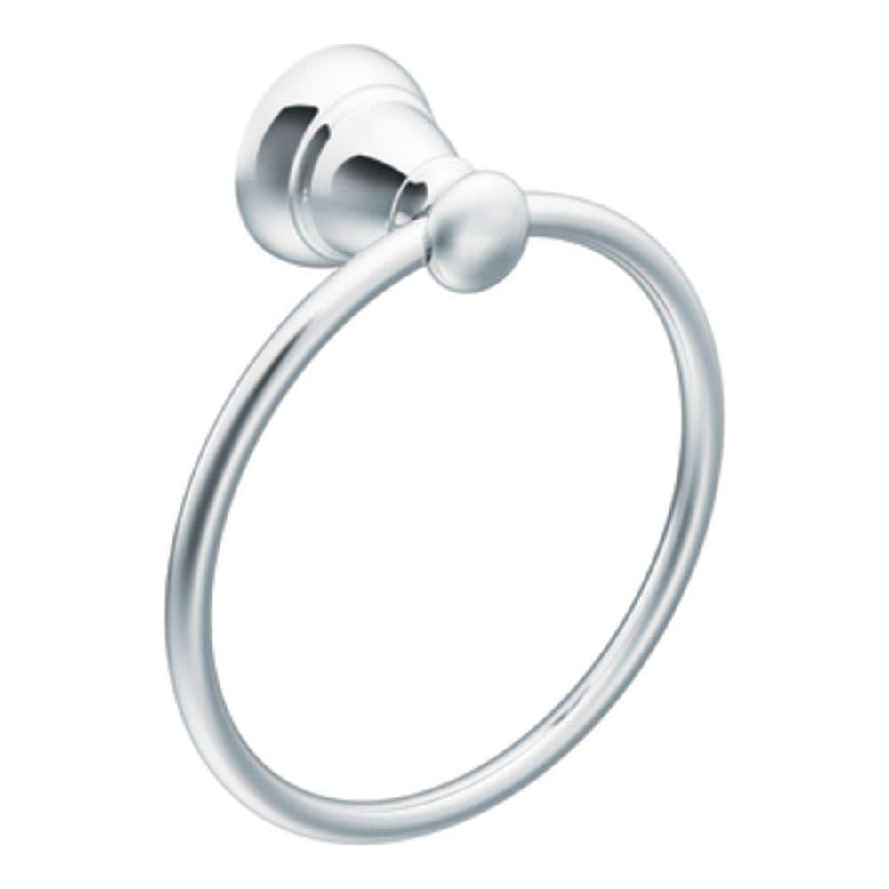MOEN Banbury 4-Piece Bath Hardware Set with 24 in. Towel Bar, Paper Holder, Towel Ring, and Robe Hook in Chrome