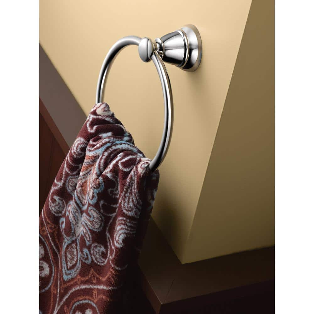 MOEN Banbury 4-Piece Bath Hardware Set with 24 in. Towel Bar, Paper Holder, Towel Ring, and Robe Hook in Chrome